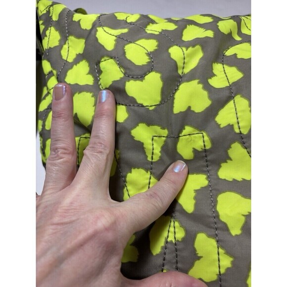 Marc by Marc Jacobs Crossbody Sling Hobo Bag Fluorescent Yellow Grey Heart Print - Picture 6 of 15